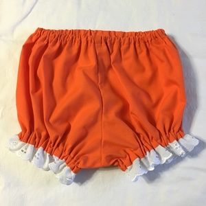 Orange  Diaper Covers, SMALL (13-18 ponds) Orange with White Eyelet Lace